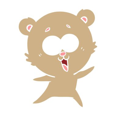 oyuncak ayı düz renk stil çizgi film gülüyor