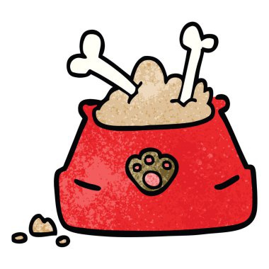 çizgi film doodle evde beslenen hayvan kase