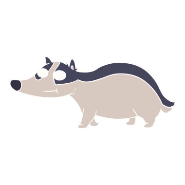 düz renk tarzı çizgi film dostu porsuk