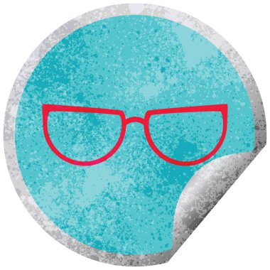 Gözlük grafik vektör dairesel peeling etiket