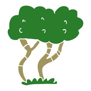 çizgi film doodle ağaç vektör çizim