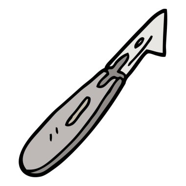 el çizilmiş doodle tarzı çizgi film zanaat bıçak