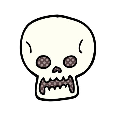 çizgi film doodle Cadılar Bayramı kafatası