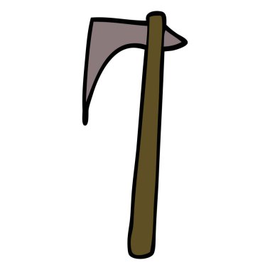 çizgi film doodle viking baltası