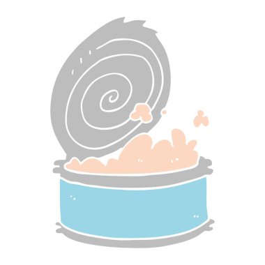 düz renk stil karikatür konserve balık