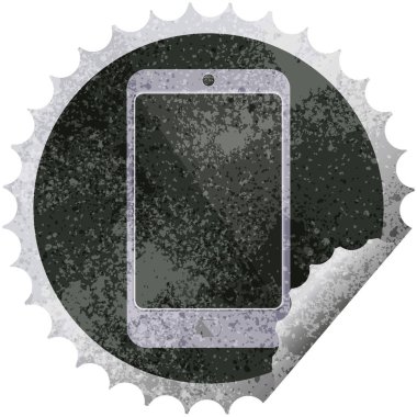 cep telefonu grafik vektör çizim yuvarlak etiket damga