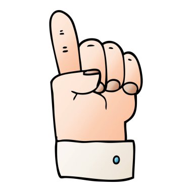 çizgi film doodle işaret eden bir ele