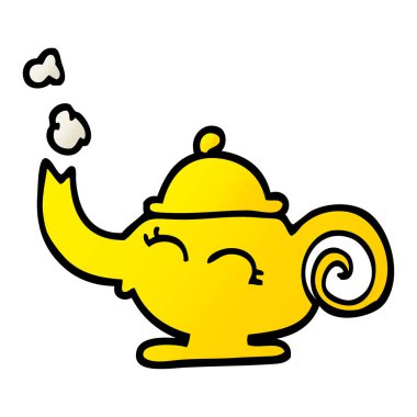 vektör degrade illüstrasyon karikatür sihirli lamba