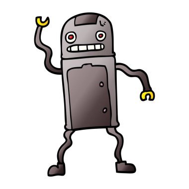 çizgi film doodle robot, vektör çizim