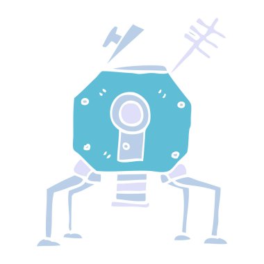 çizgi film doodle uzay roketi