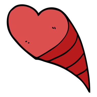 çizgi film doodle sevgi kalpleri