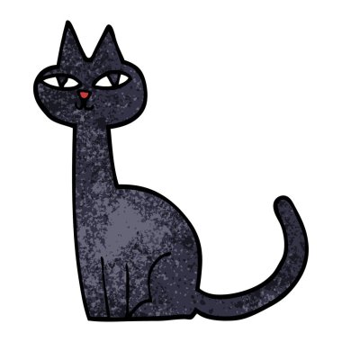 karikatür kedi, vektör çizim doodle