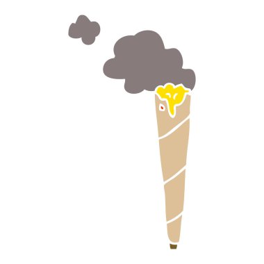 Sigara haddelenmiş karikatür doodle