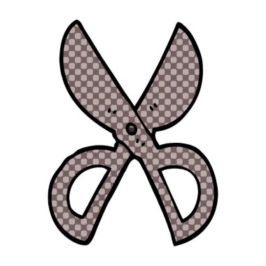 Doodle açık makas çizgi film