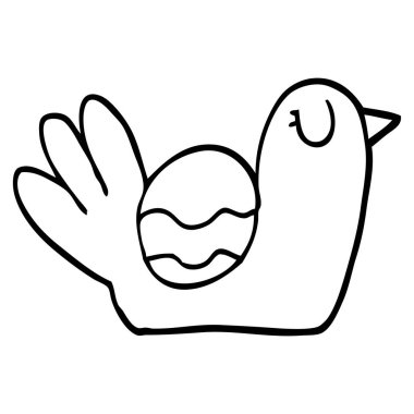 siyah beyaz çizgi film iç içe kuş