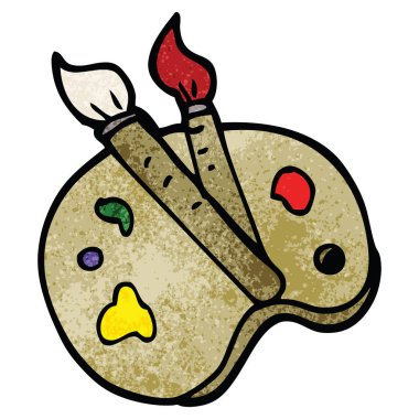 çizgi film doodle sanatçı paleti