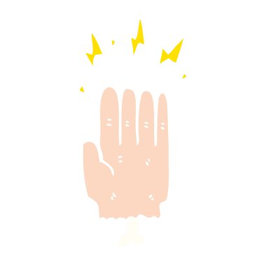 düz renk tarzı çizgi film sihirli Cadılar Bayramı Zombi el