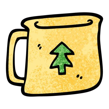 dokulu grunge illüstrasyon karikatür teneke kutu