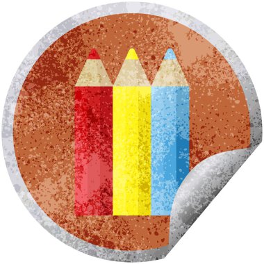 renk kalemler grafik vektör çizim dairesel etiket