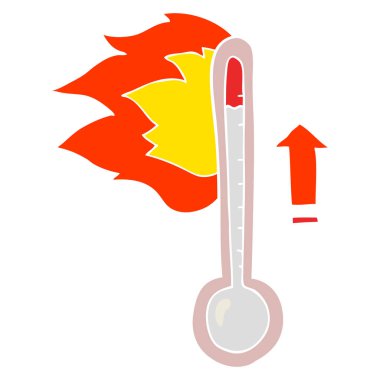 yükselen ısı düz renkli çizimi