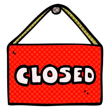 doodle kapalı işareti karikatür