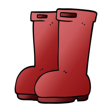 karikatür kırmızı wellies doodle