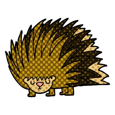 çizgi film doodle dikenli kirpi