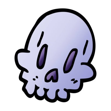 çizgi film ürkütücü tuhaf kafatası doodle