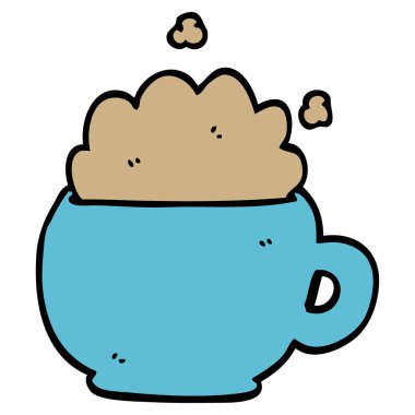 çizgi film doodle frappacino, vektör çizim