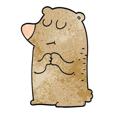 çizgi film doodle utangaç ayı