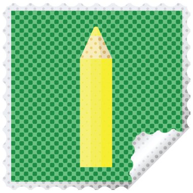 kalem grafik kare etiket damga boyama sarı