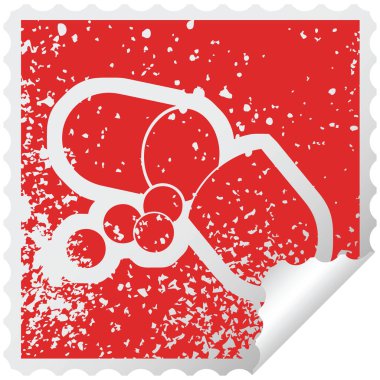 sıkıntılı etiket simge tasarlamak açık bir kapsül hap