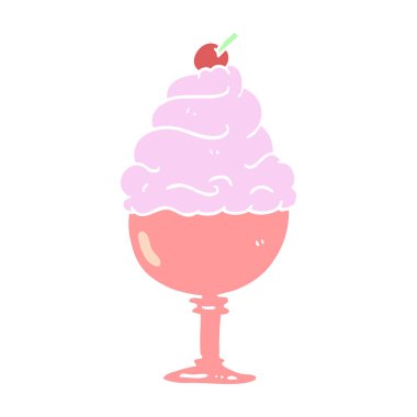 düz renk illüstrasyon karikatür dondurma