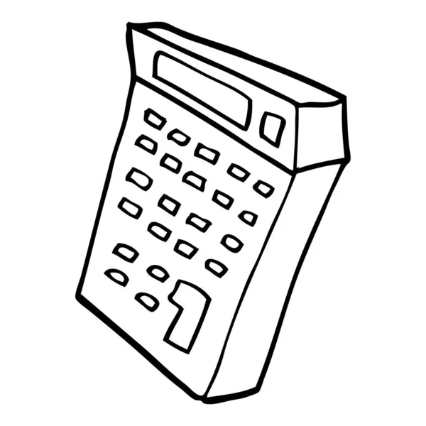 Schwarz Weißer Cartoon Taschenrechner — Stockvektor