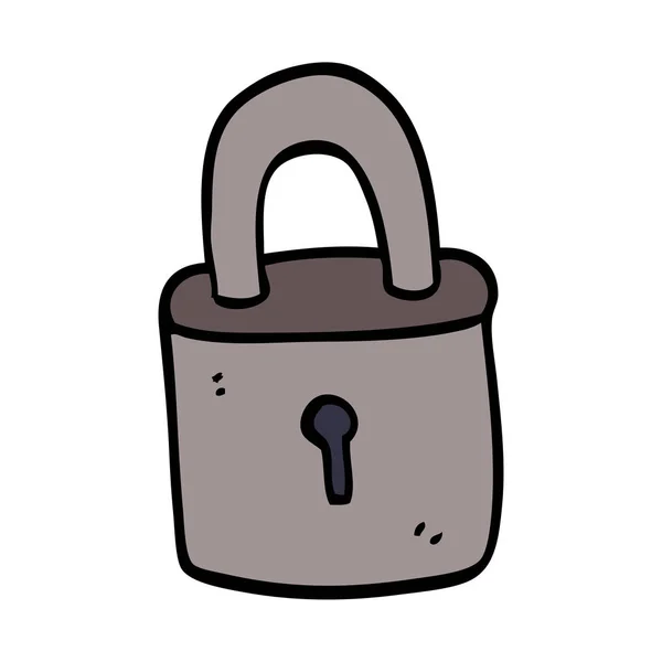 Cartoon Doodle Padlock Vector Illustration — Stock Vector