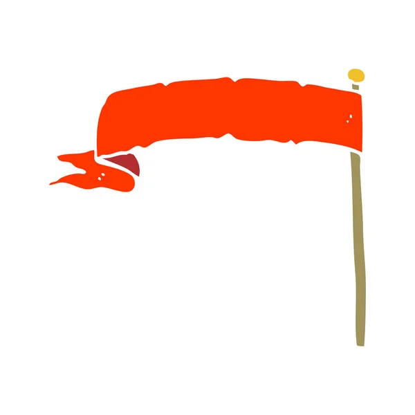 Cartoon Doodle Wuivende Vlag — Stockvector