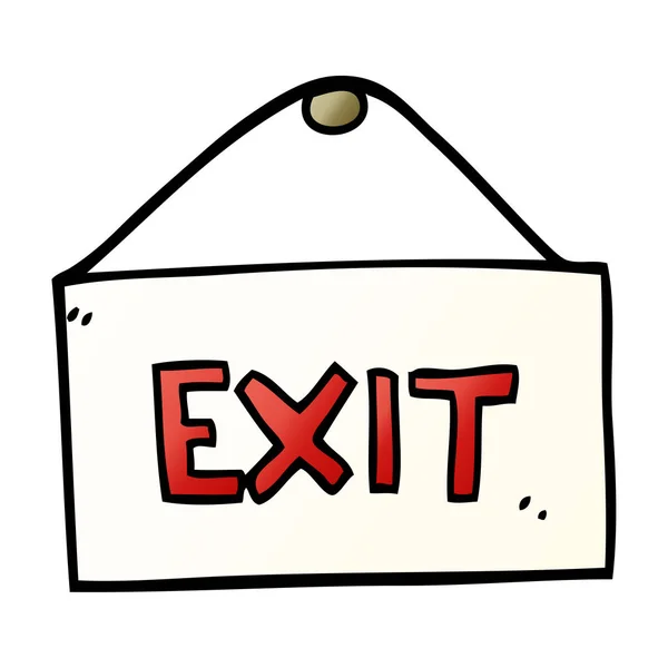 Cartoon Doodle Exit Sign — Stock Vector
