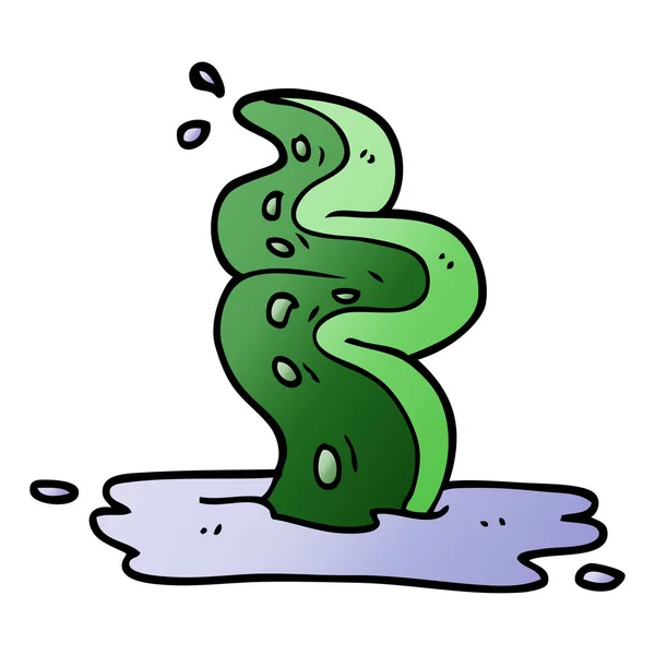 Tentáculo Assustador Doodle Desenhos Animados — Vetor de Stock