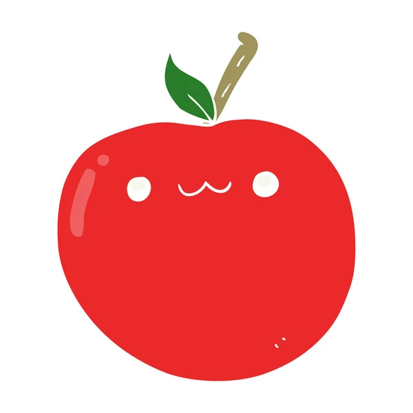 纯色风格动画片逗人喜爱的苹果 — 图库矢量图片