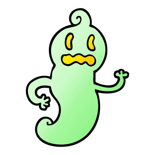 Vector Kleurovergang Illustratie Cartoon Spooky Ghost — Stockvector