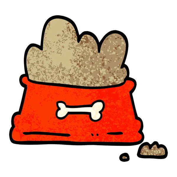 格格纹理插图卡通狗食品碗 — 图库矢量图片