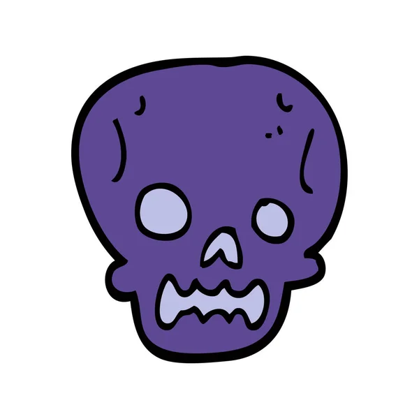 Dibujos Animados Garabato Halloween Cráneo — Vector de stock