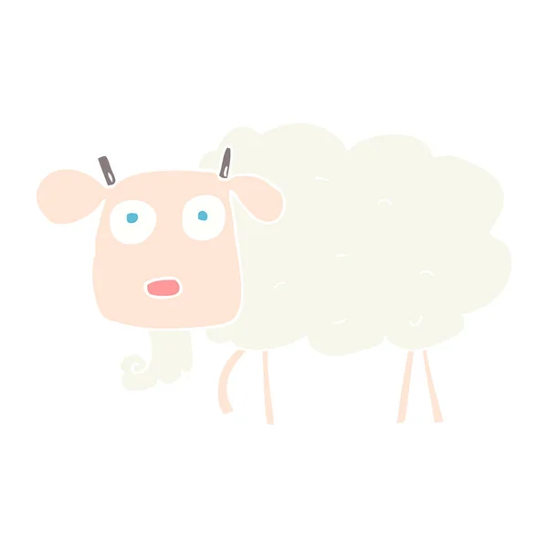 Flat Color Illustration Goat — Stock Vector