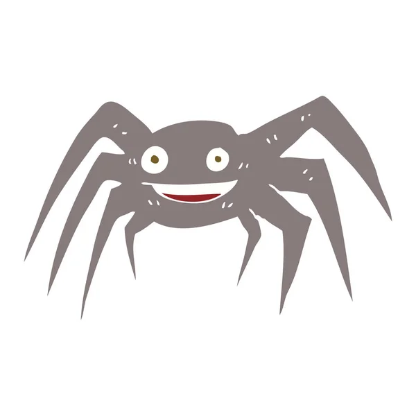 幸福蜘蛛的平的颜色例证 — 图库矢量图片