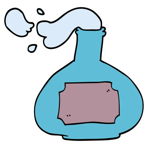 Desen Animat Doodle Potion Sticla — Vector de stoc