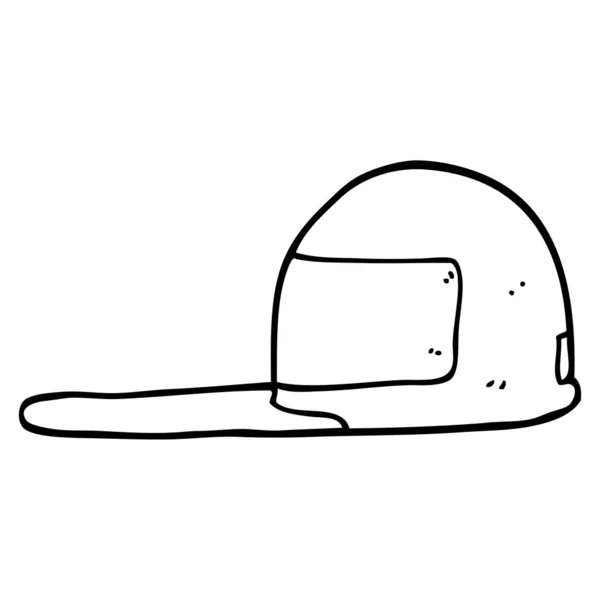 Línea Dibujo Dibujos Animados Gorra — Vector de stock