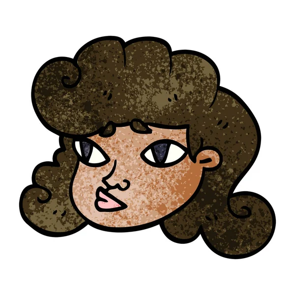 Kreslený Doodle Ženský Obličej — Stockový vektor
