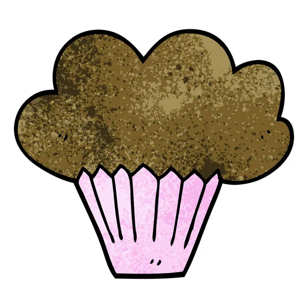 Flat Color Style Cartoon Cupcake — Stock Vector