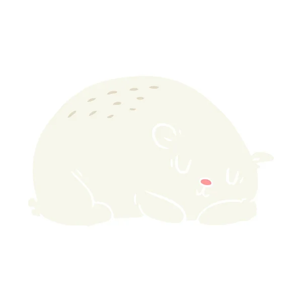 Piatto Stile Colore Cartone Animato Orso Polare — Vettoriale Stock