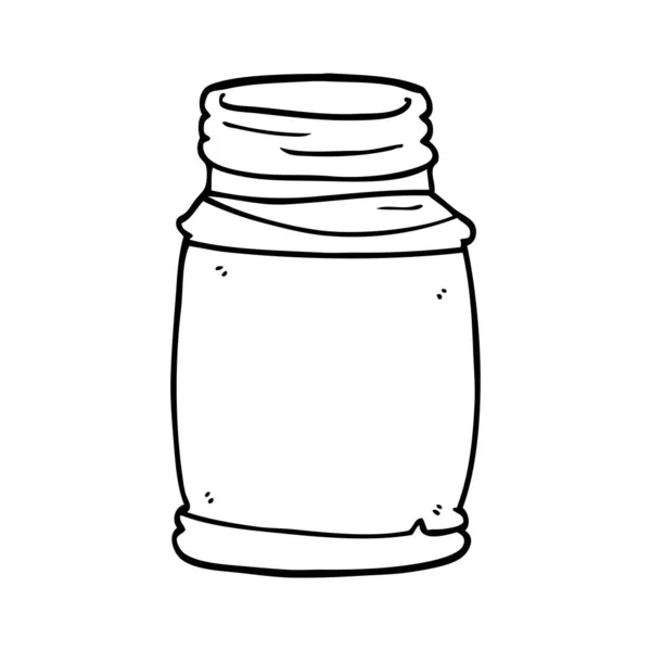 Line Drawing Cartoon Glass Jar — Stock Vector